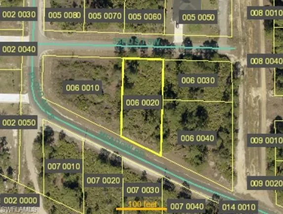 Aerial map of property and surrounding area