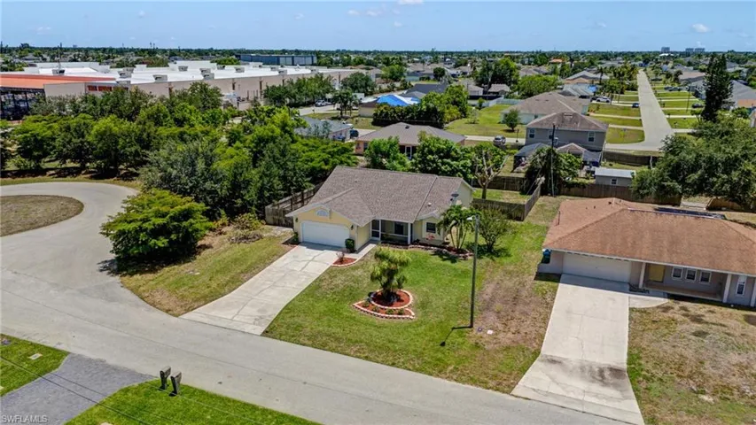 Aerial perspective of suburban area