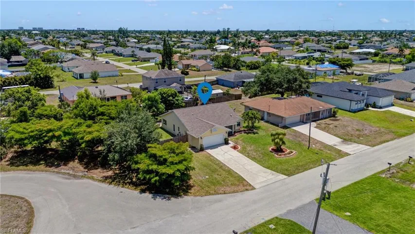 Aerial view of residential area