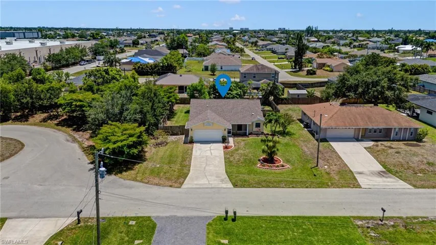 Aerial view of residential area
