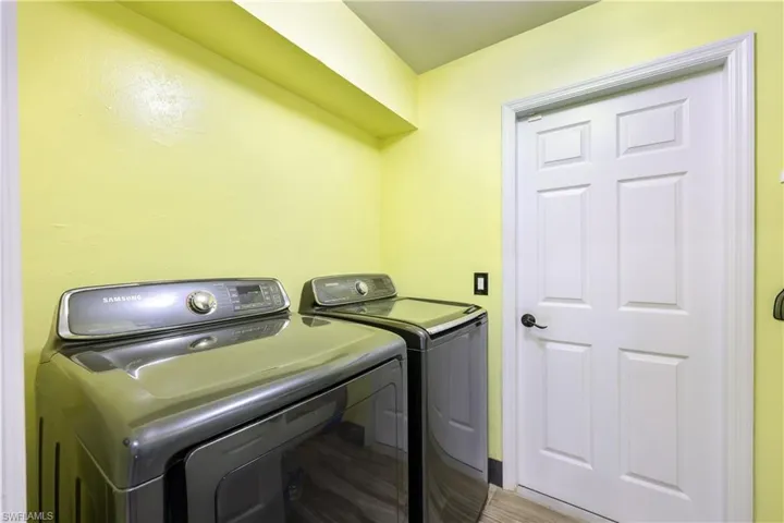 Laundry room featuring washer and dryer