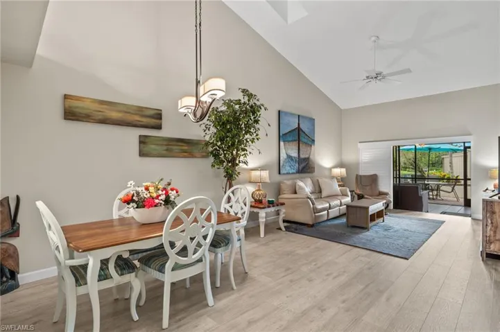 Dining area looking to back of unit