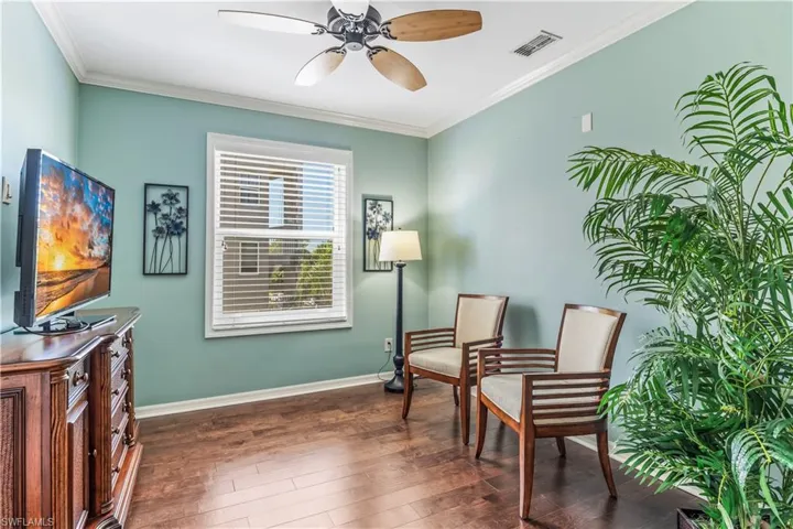3rd bedroom or den with french doors leading to living area