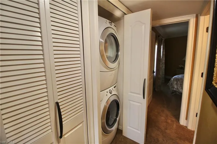Full size stacked washer and dryer