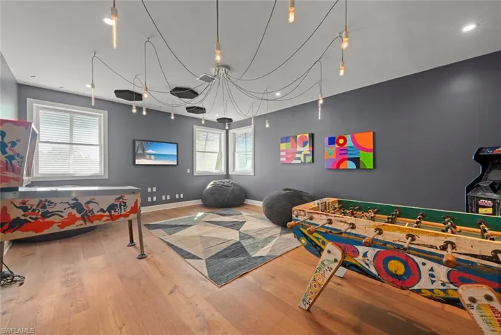 Game Room, Media Room, Library