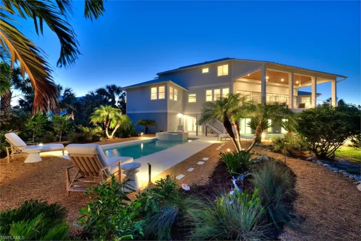 Beautiful Pool area at twilight.