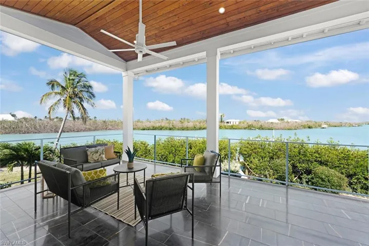 Amazing wide water views from the covered porch.