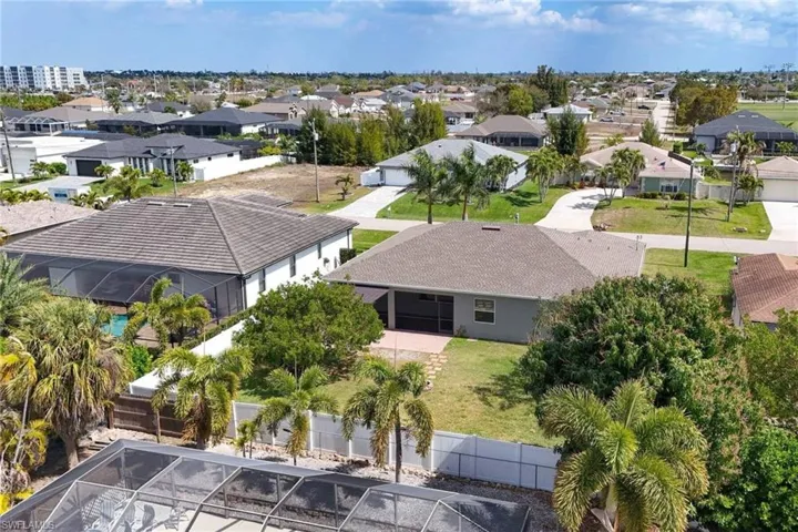 Aerial perspective of suburban area