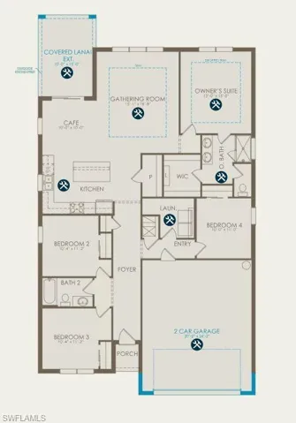 Floor plan with options selected