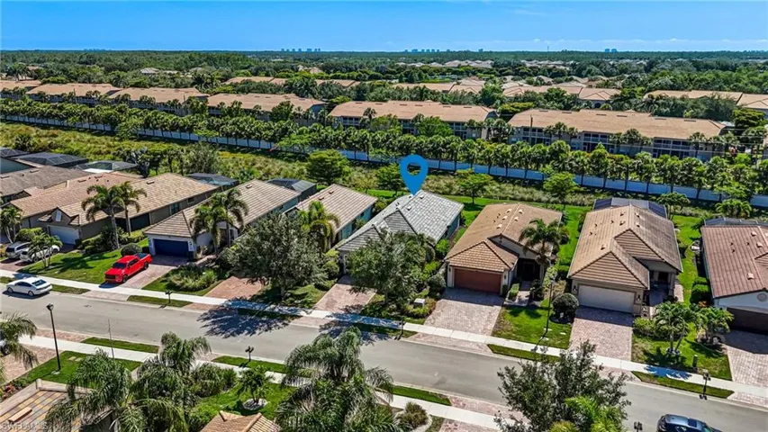 Aerial view of residential area