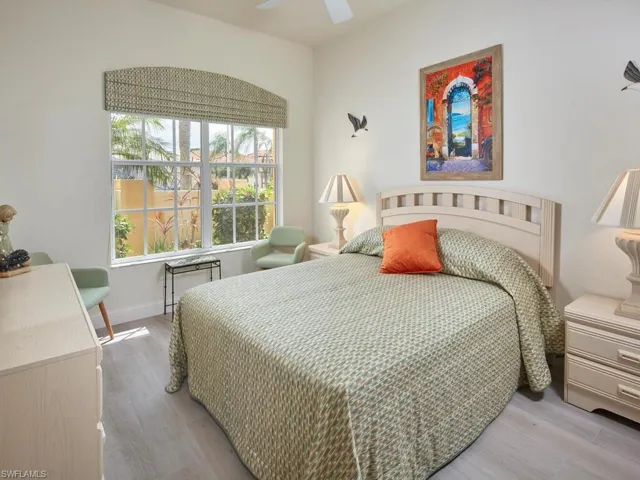 Guest bedroom privately tucked away from the primary suite.