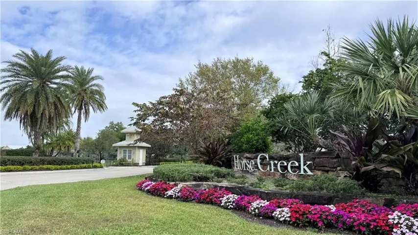 Community sign with a yard