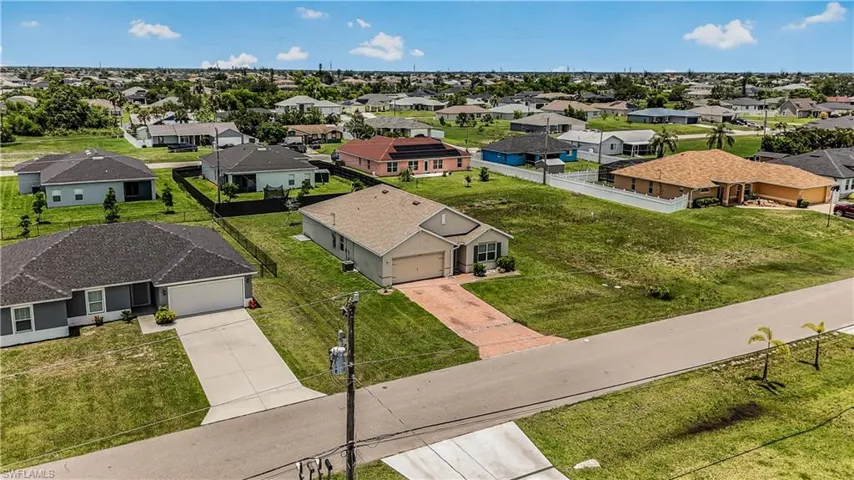 Aerial perspective of suburban area