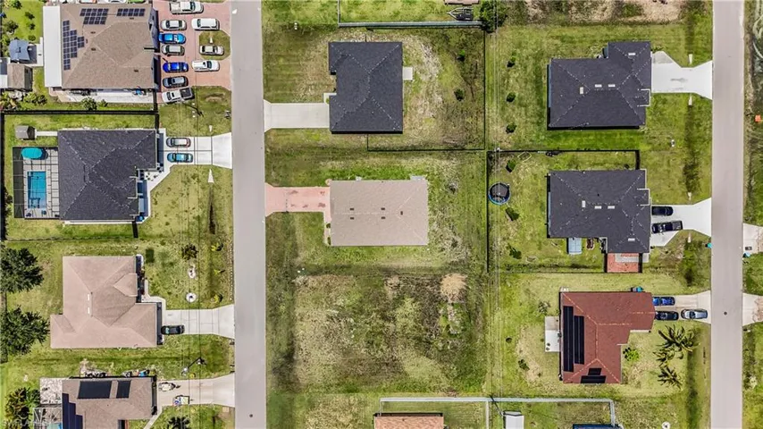 Aerial perspective of suburban area