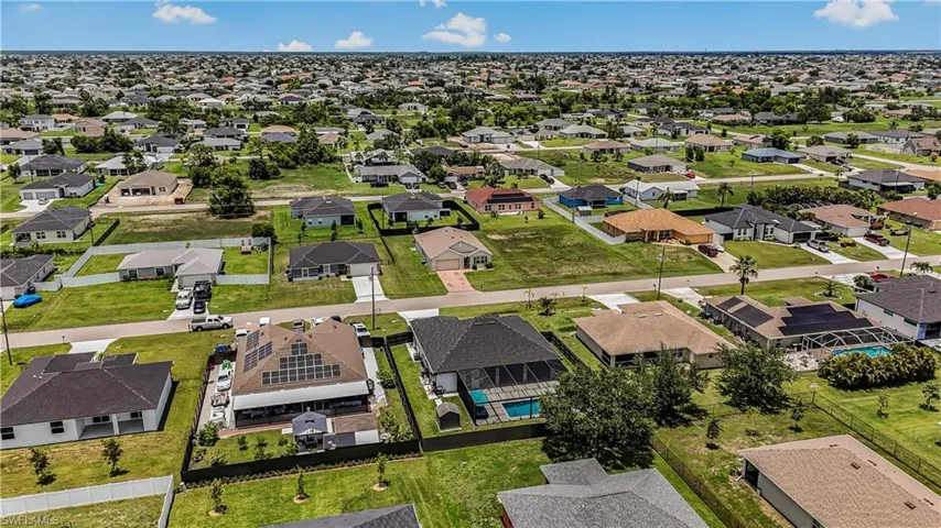 Aerial view of residential area