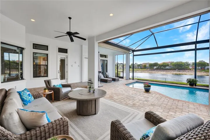 The covered lanai space has electric storm protection to lock and go- Full HOUSE GENERATOR
