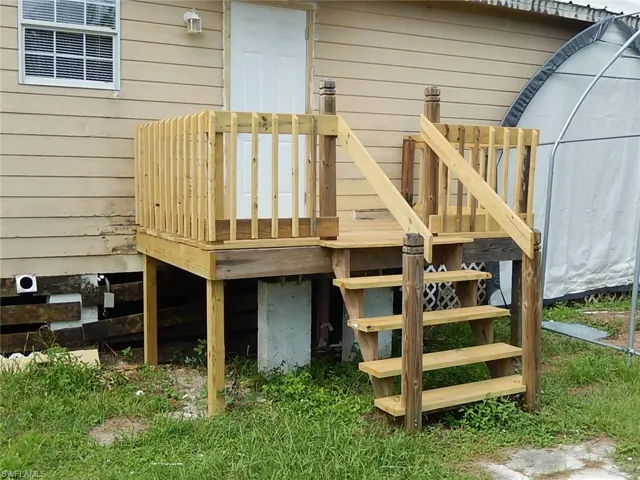 View of wooden deck