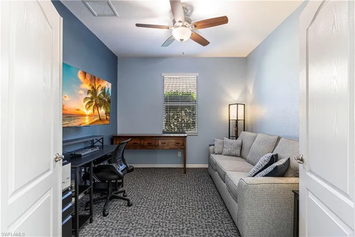 Office featuring ceiling fan