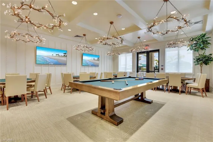 Community Room with Pool Table, Cards Tables & TV's.