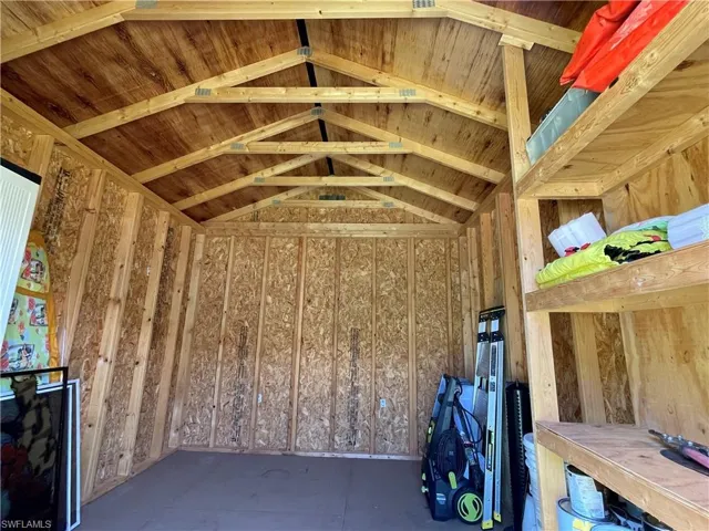 INSIDE THE "SHE SHED," WHERE SHE CAN STORE HER CLOTHES , KIDS TOYS, OFF SEASON ITEMS OR OVERFLOW THINGS