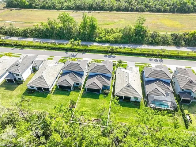 Aerial perspective of suburban area