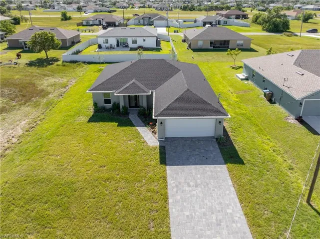 Aerial perspective of suburban area