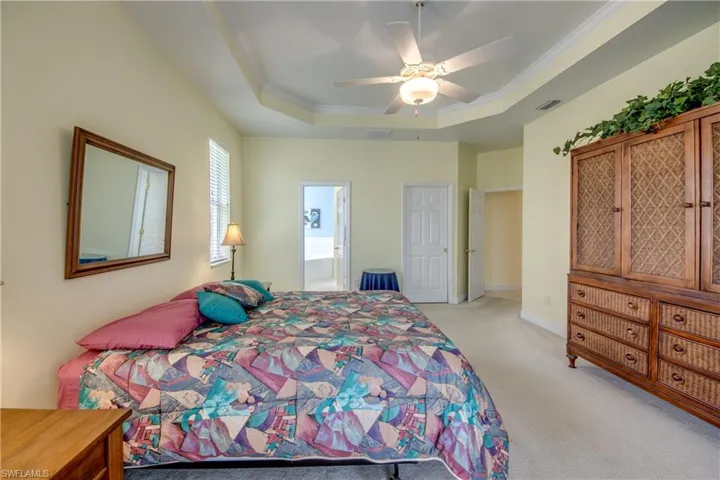 In the Master Bedroom looking back to the large Walk-In closet and open door to the Master Bathroom