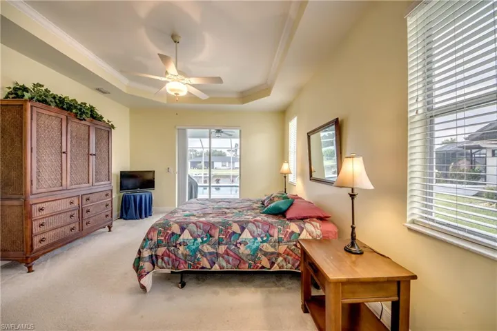 Master Bedroom with special touches and Crown Molding in the Trey Ceiling