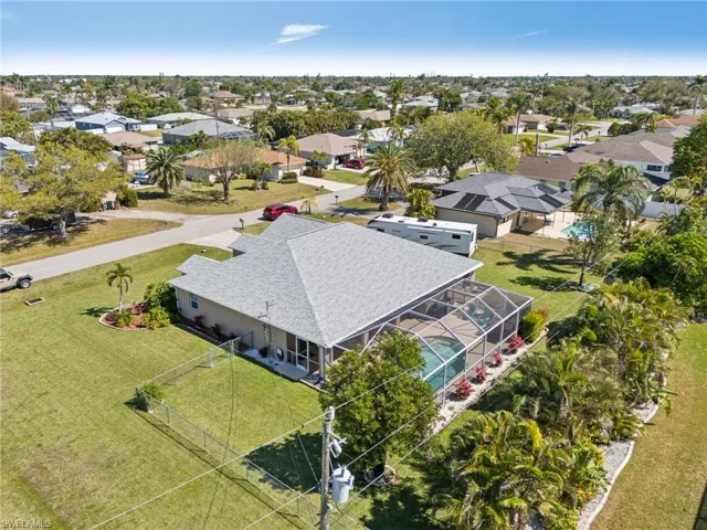 Aerial perspective of suburban area