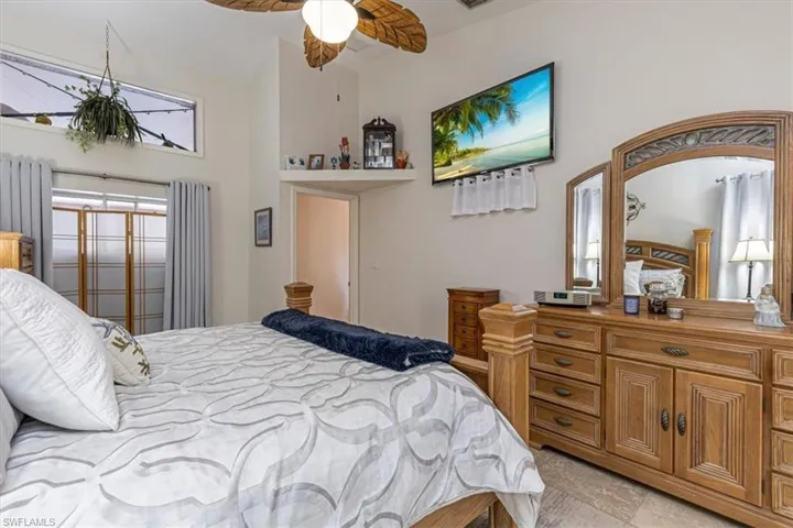 Bedroom with a ceiling fan