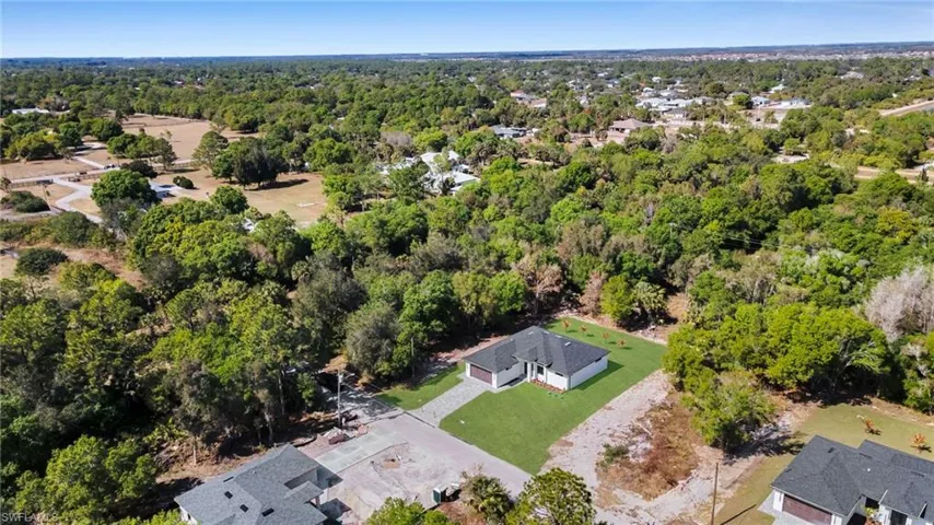Bird's eye view of a heavily wooded area