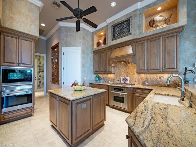 Kitchen with high end stainless steel appliances and plenty of counter space!