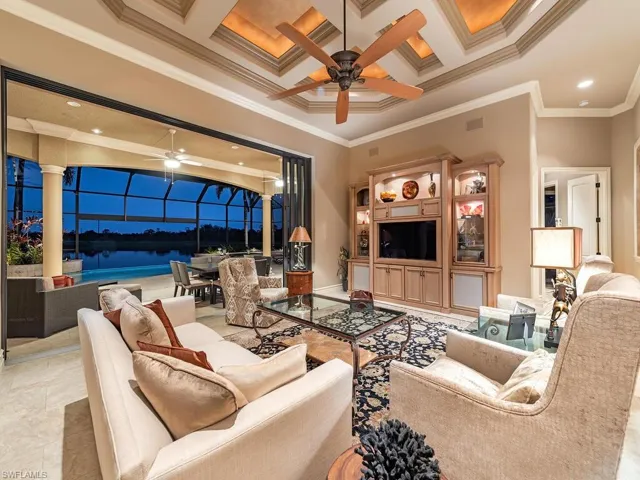 Great room at twilight