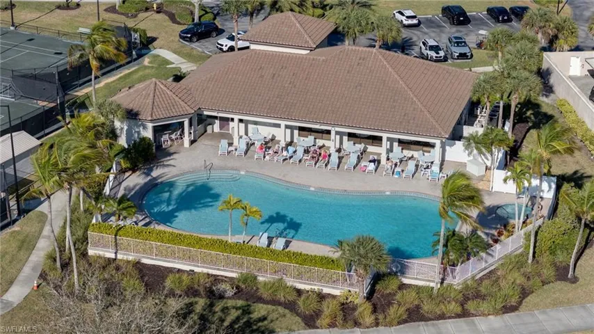 Community pool featuring a patio area