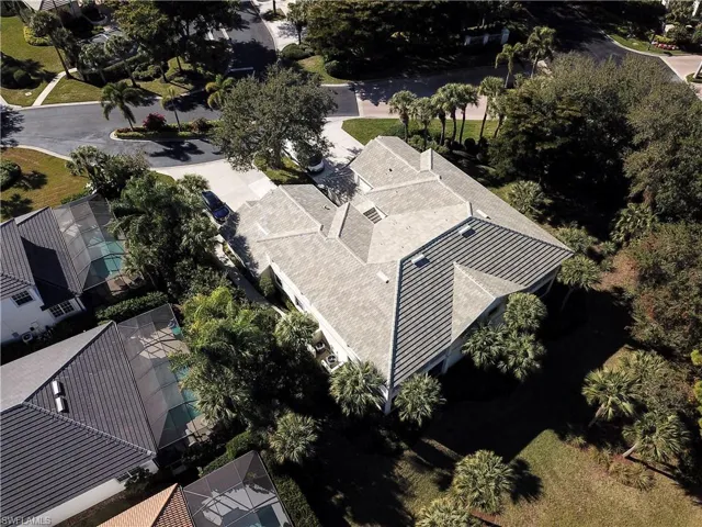Aerial view of residential area
