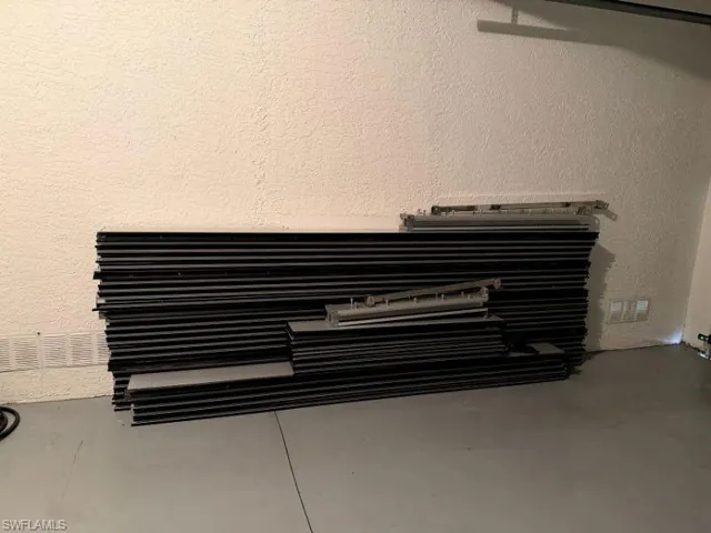 Detailed view of a textured wall and finished concrete floors