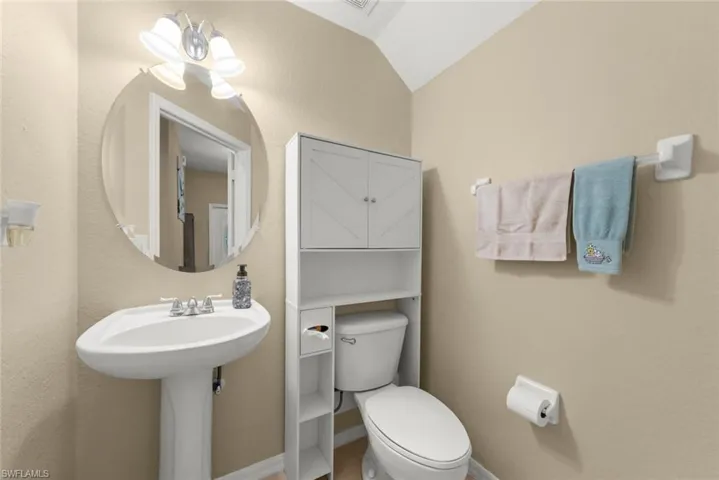 Half bath on the first floor