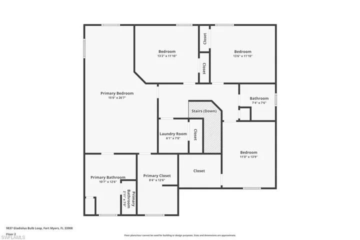 Second Floor Layout - 9837 Gladiolus Bulb Loop