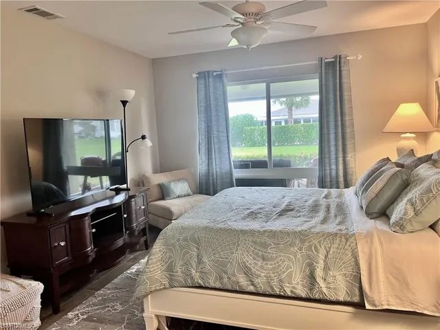 Large screen TV and sitting area