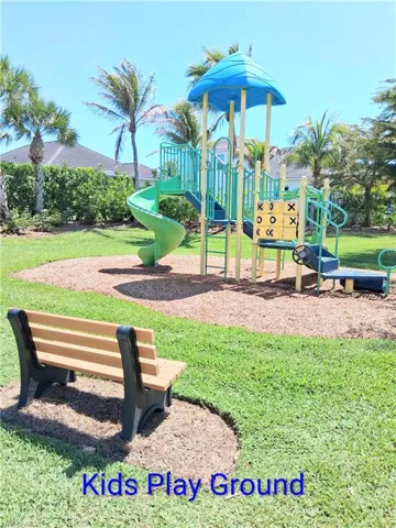 Play area and benches