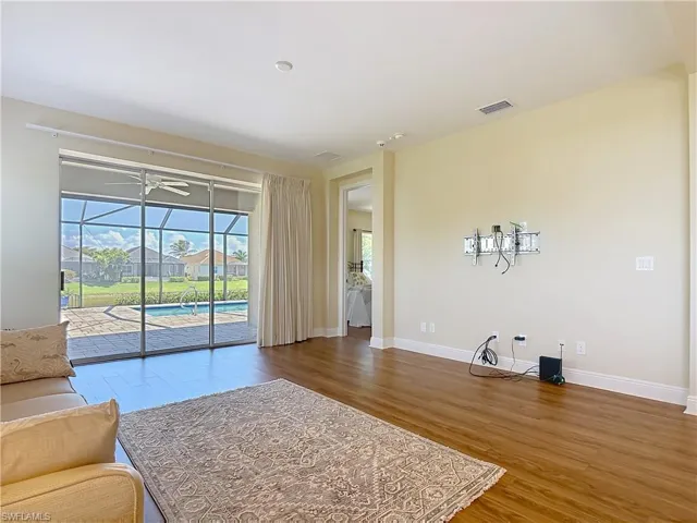 View out to the pool