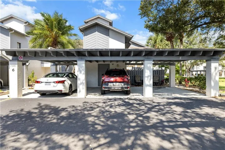 View of covered parking lot