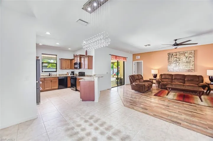 A view of the open area concept of living-dining-kitchen