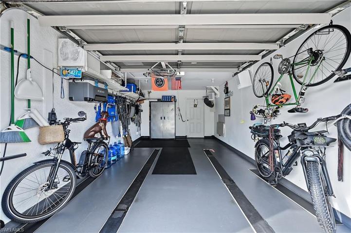 1 car detached garage with epoxy floor