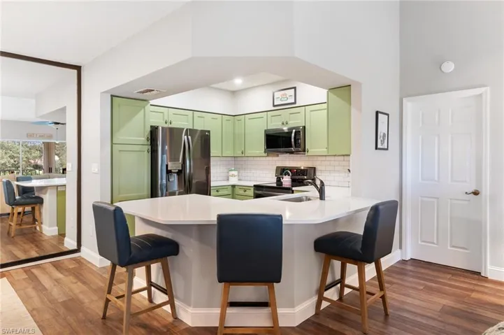 Completely remodeled kitchen offers a island for entertaining