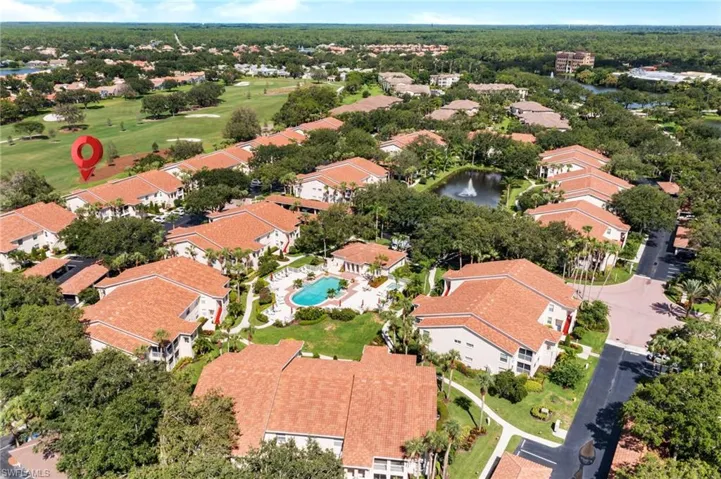 Small community with pool, walking paths, and this condo located on the golf course
