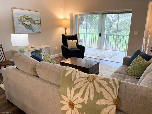 Living room with views of the golf course