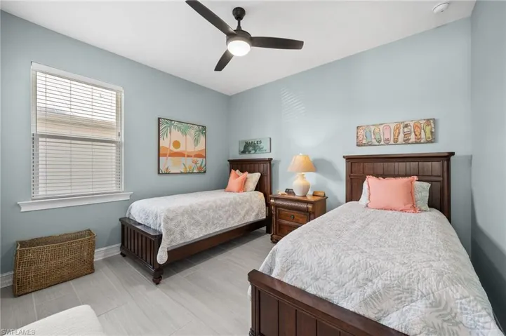 Bedroom featuring ceiling fan