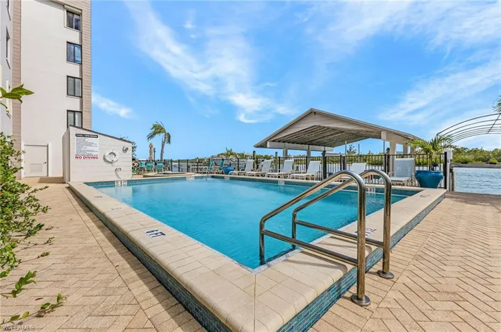 The saltwater pool is bayside.