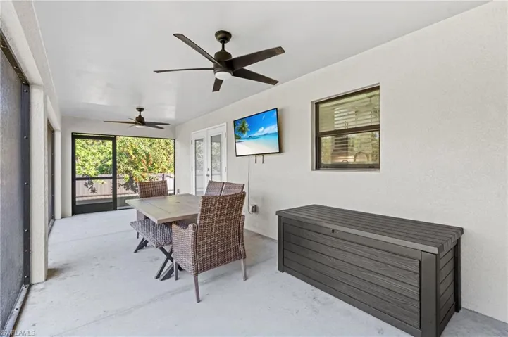 Dining area featuring ceiling fan